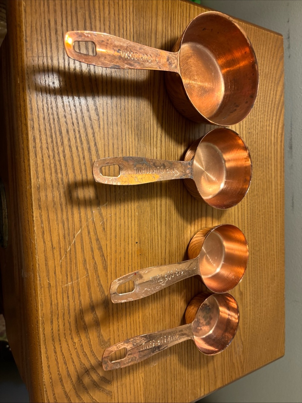 Vintage Copper Measuring Cups Set - Copper Finish